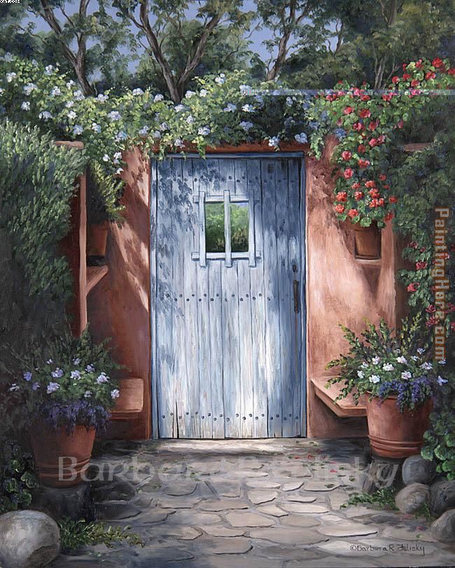 Garden Gate On Mission Carmel painting - Barbara Felisky Garden Gate On Mission Carmel art painting